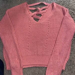 Aeropostale Women's V-Neck Sweater in Coral